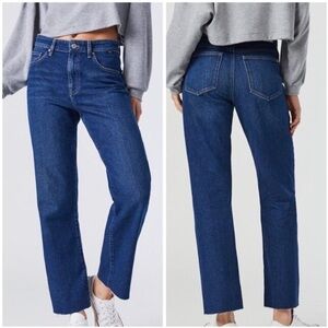 Mavi High Rise Wide Leg Barcelona Dark Organic Blue Jeans 
Women’s Size 25